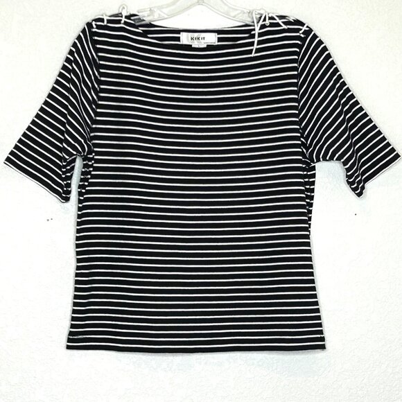 KIKIT Maurice Sasson Tops - KIKIT Maurice Sasson  Women's Black and White Striped Large Top